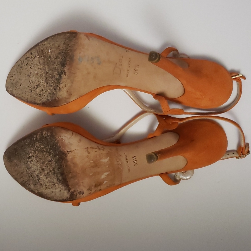 DIOR Orange Suede Heels - Picture 9 of 15
